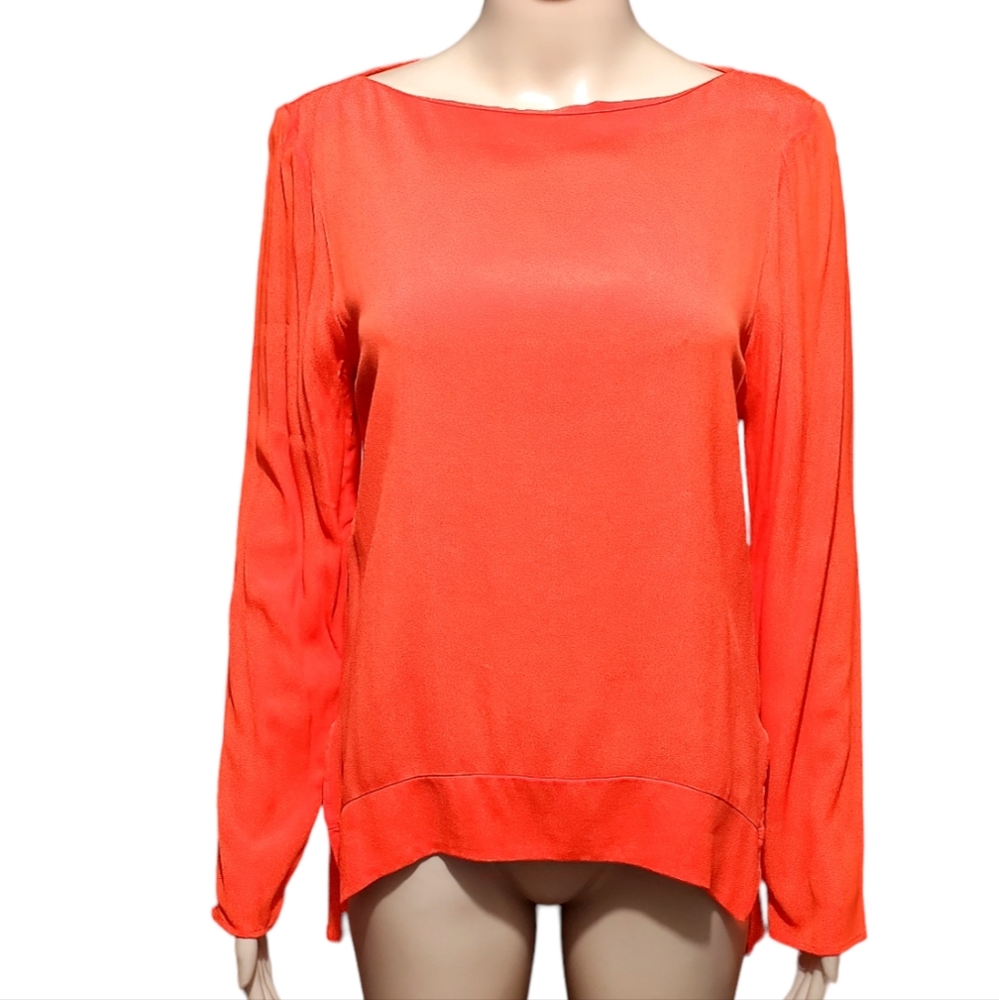 Zara Women High Low Top Blouse Orange size XS (excellent)